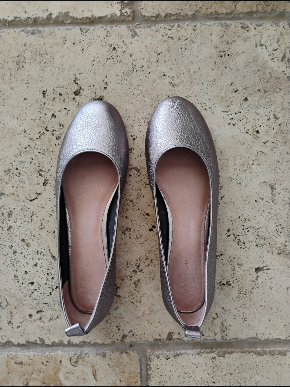 Calson Metallic Pewter Ballet Flats